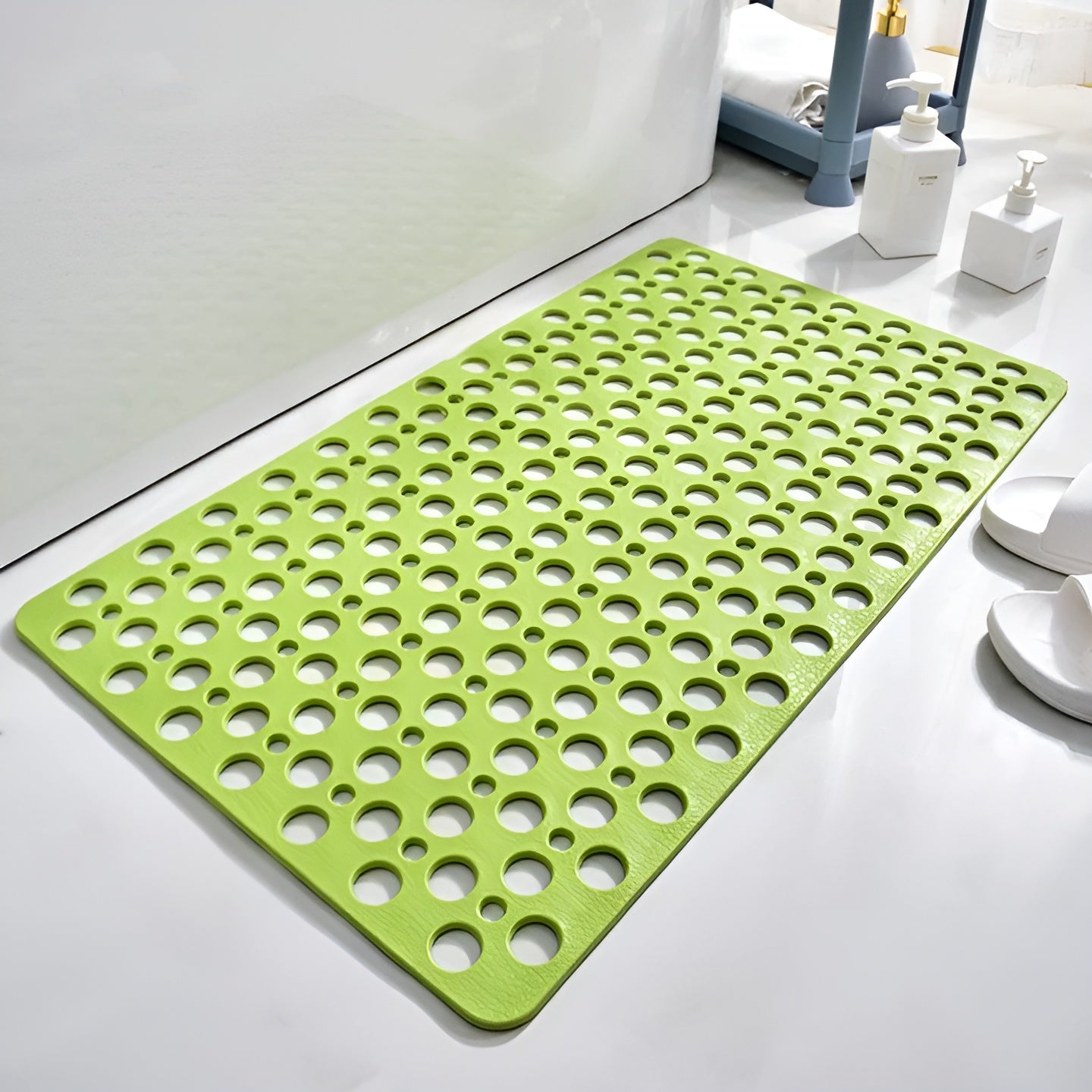 Rutschfeste Duschmatte – Antibakteriell und Hygienisch | Sicherer Halt im Bad - Klein (70 x 38 cm) / Grün - Badematte