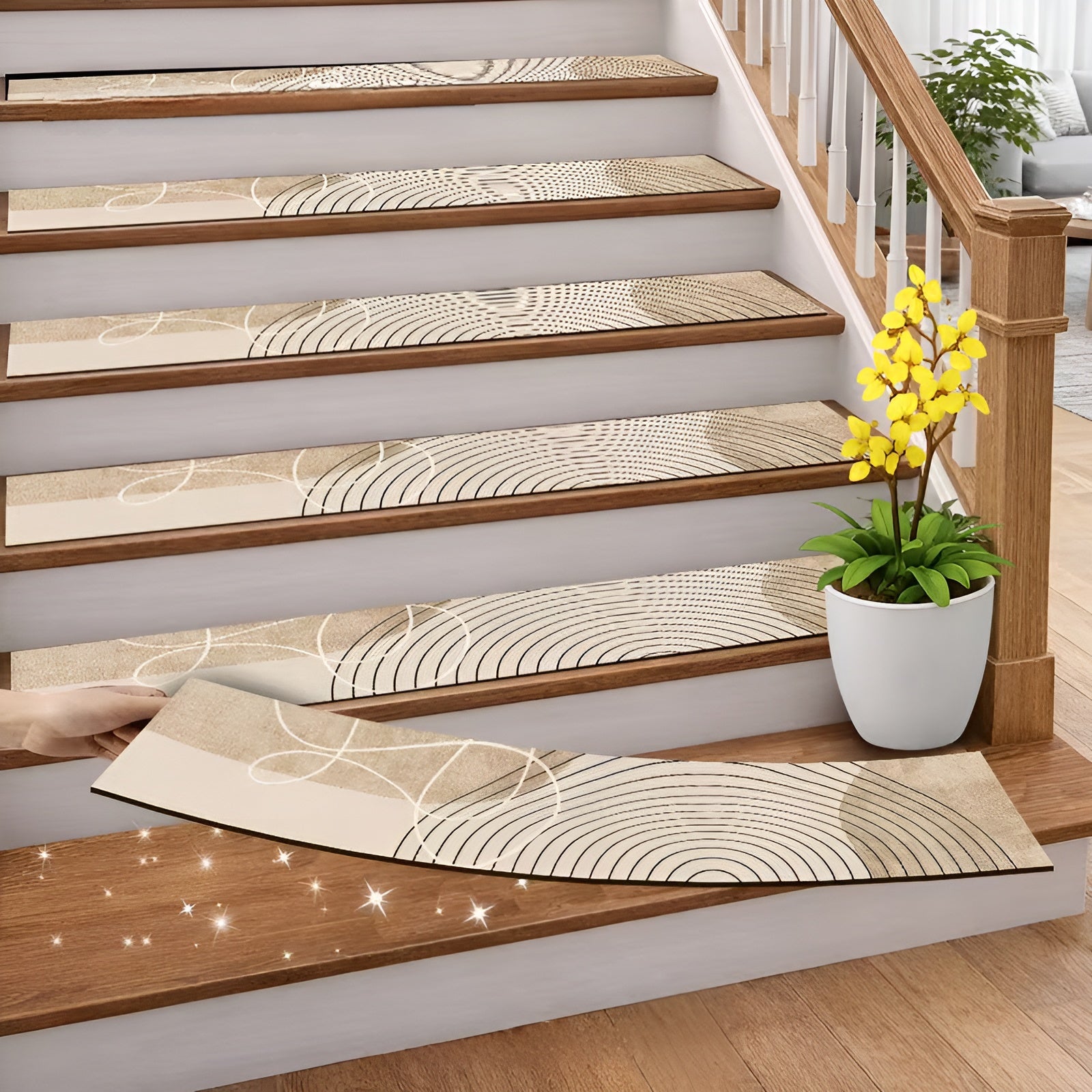 Rutschfeste Treppenstufenmatten – Modernes Design für sichere Schritte im Zuhause - Treppenläufer