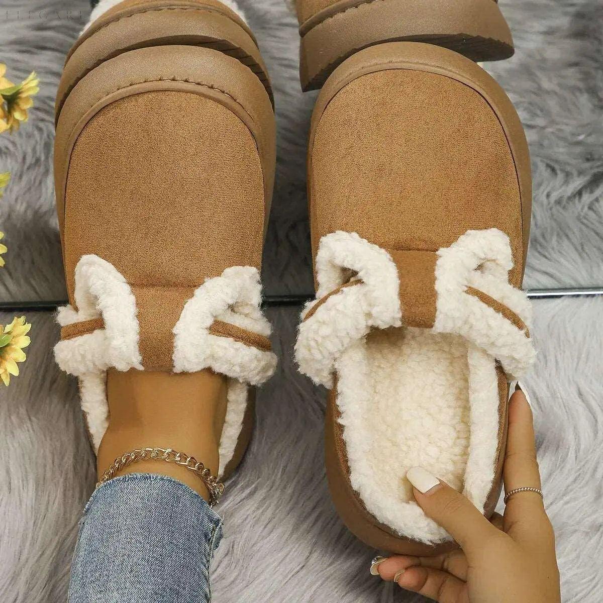 Sandi - Warme flauschige Hausschuhe - Coffee / 40-41 - Damenschuhe
