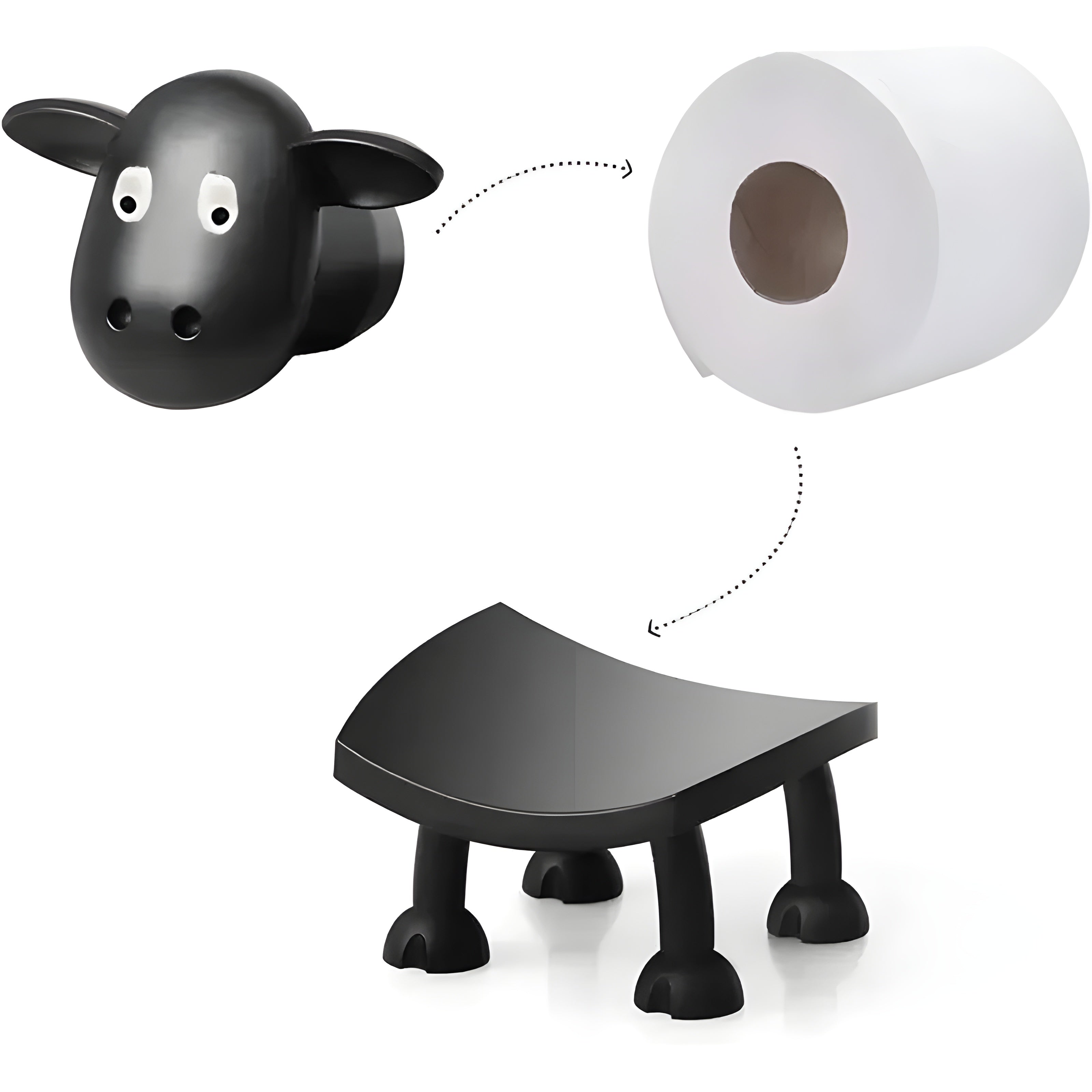 Schaf Toilettenpapierhalter – Originelle & Lustige Badezimmer Deko | Rutschfest Ideal für kleine Badezimmer