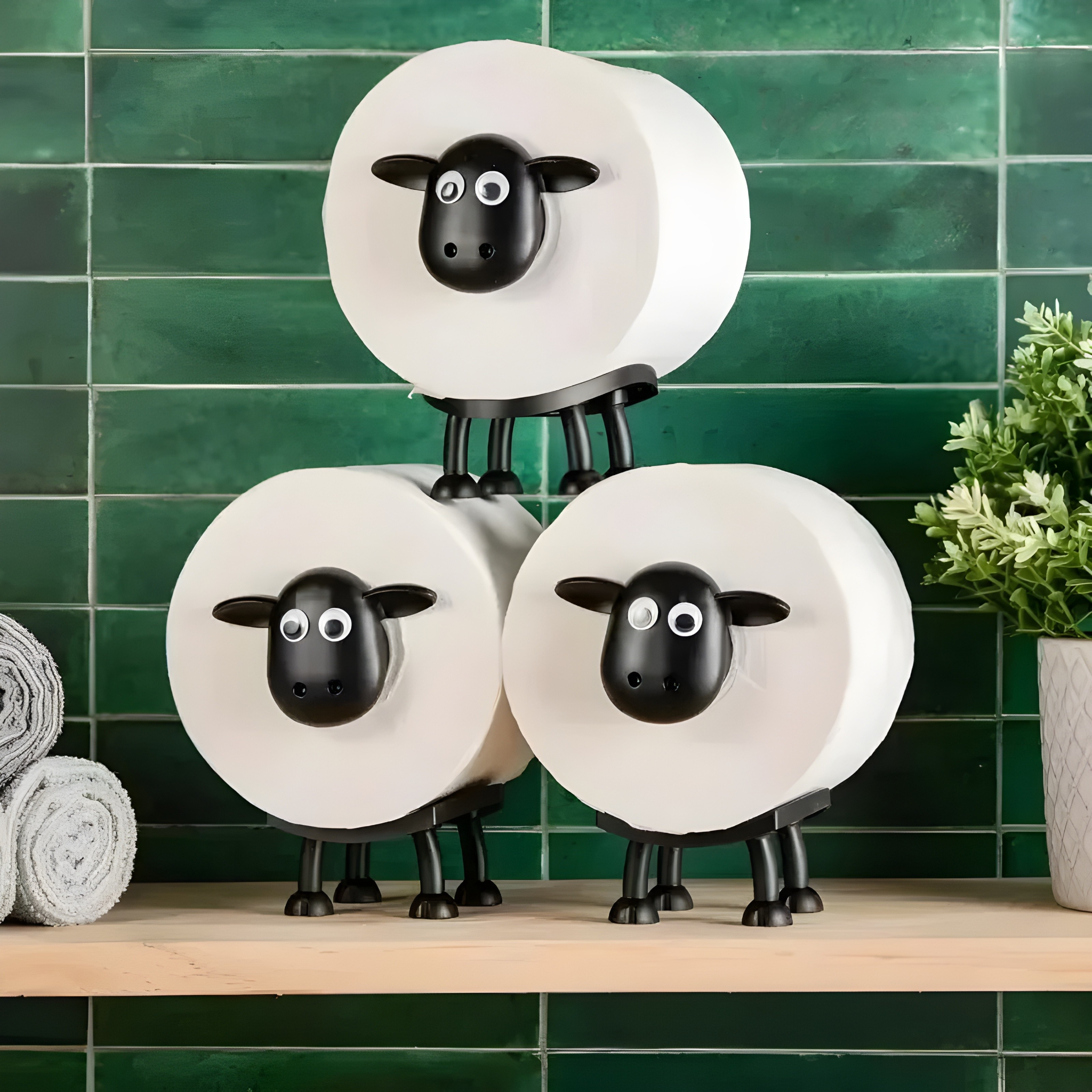 Schaf Toilettenpapierhalter – Originelle & Lustige Badezimmer Deko | Rutschfest Ideal für kleine Badezimmer