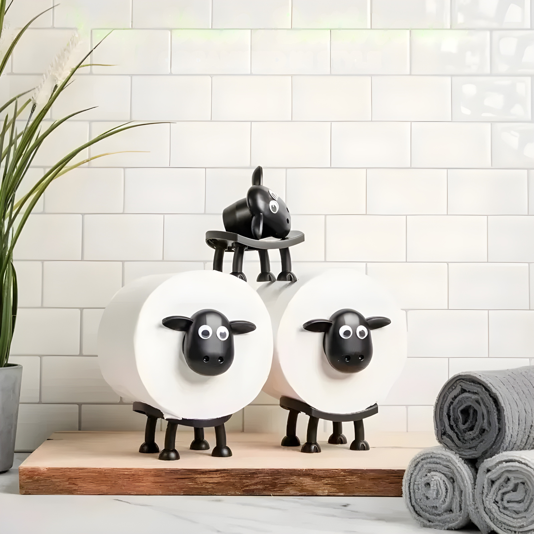 Schaf Toilettenpapierhalter – Originelle & Lustige Badezimmer Deko | Rutschfest Ideal für kleine Badezimmer