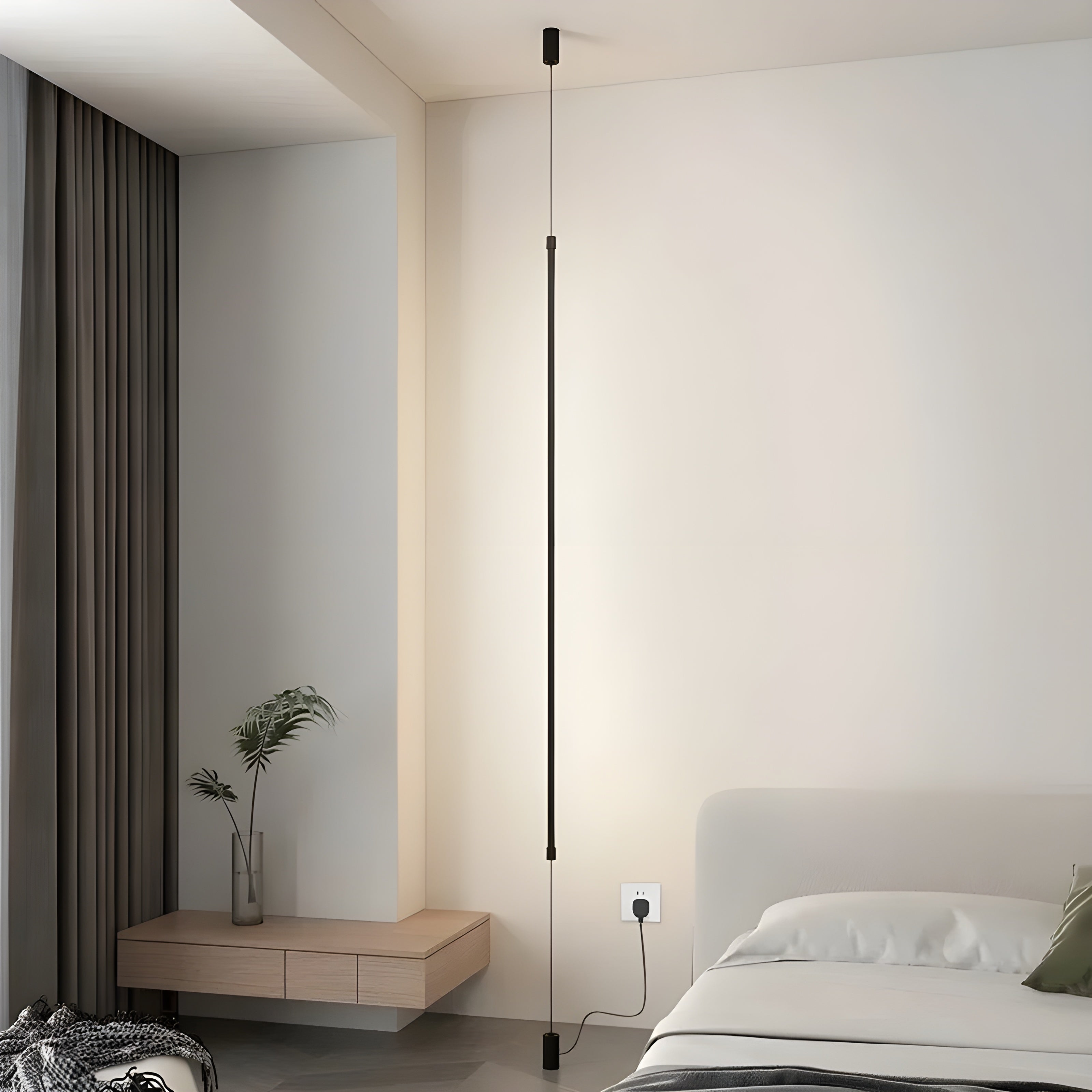 Schlanke LED Stehleuchte – Minimalistisches Design für gemütliches Wohnambiente - 80cm-ohne Stecker / Warmes Weiß