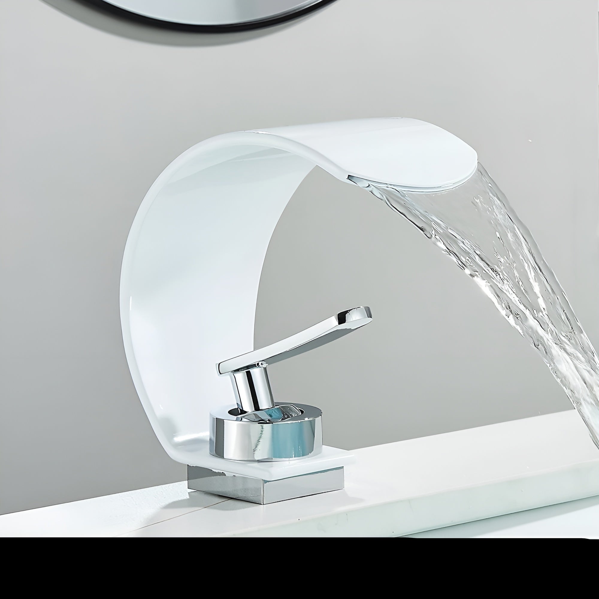 Schlanke Waschtischarmatur – Modernes Design & platzsparend | Für moderne Waschtische - Weißes Chrom - Wohnzubehör