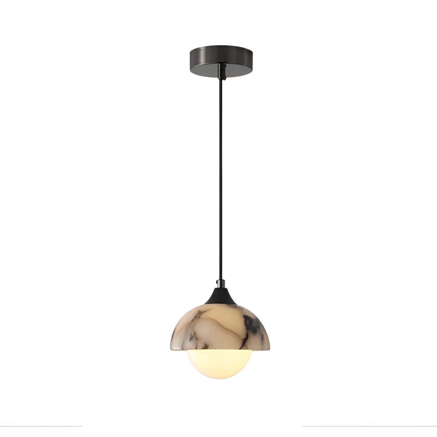 Schwarze Marmor-Hängelampe – Modern und luxuriös | Elegante Innenbeleuchtung - Pendelleuchte