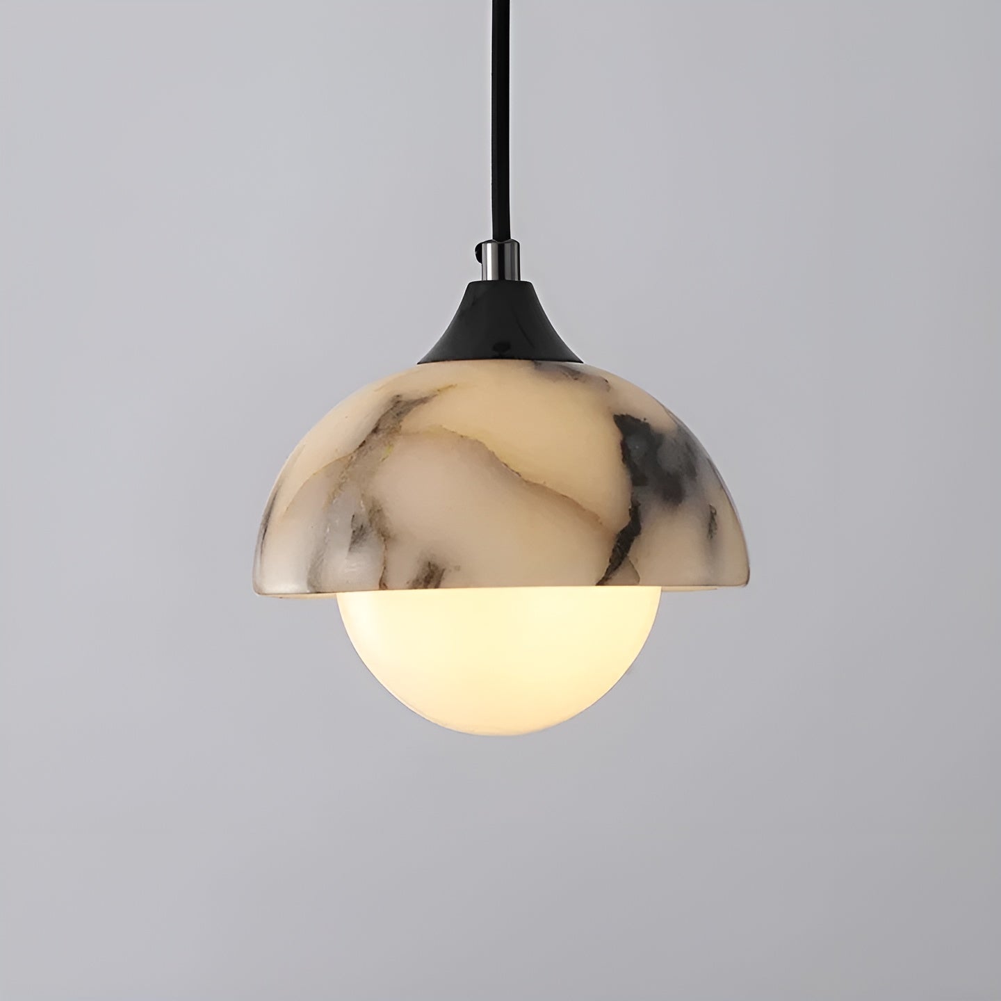 Schwarze Marmor-Hängelampe – Modern und luxuriös | Elegante Innenbeleuchtung - Pendelleuchte