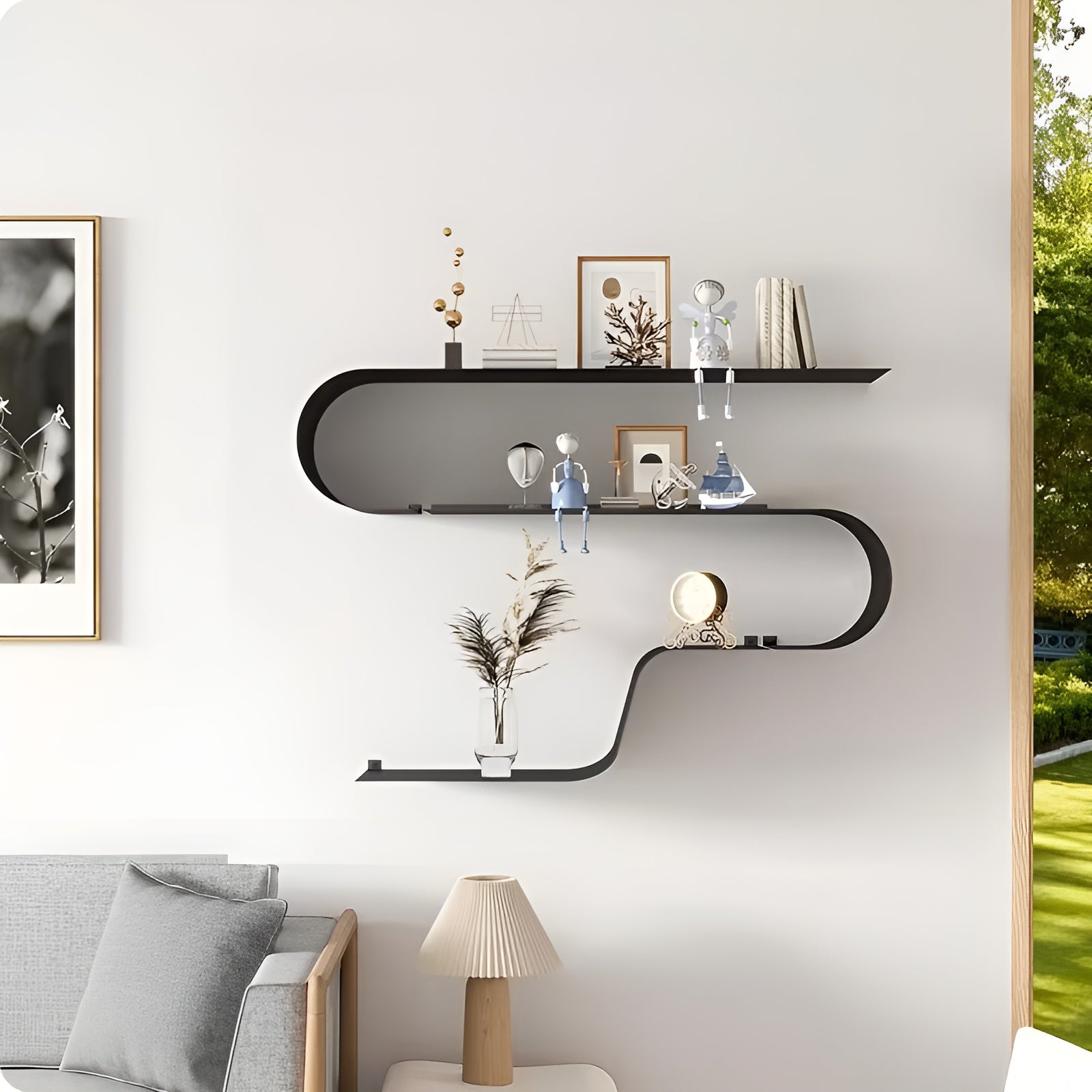 Schwebende Wandregale aus Eisen (3er-Set) – Modern & Extra Stabil | Große Wandmontage-Regale für Wohnzimmer und Küche