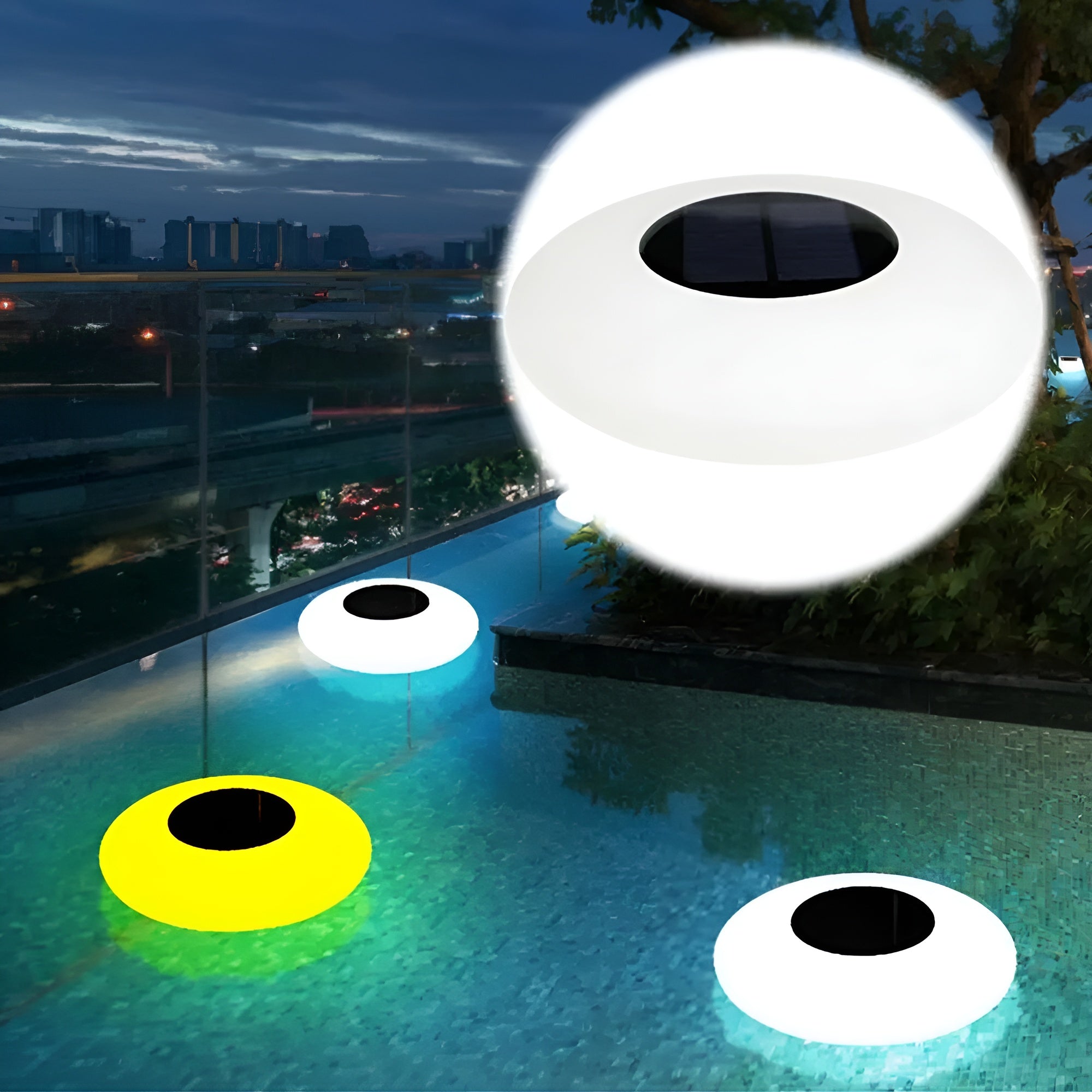 Schwimmende LED-Solarlichter – Farbwechsel für Pool & Garten - Gartenleuchte