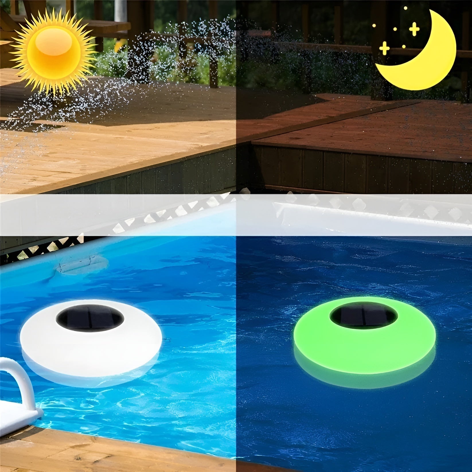 Schwimmende LED-Solarlichter – Farbwechsel für Pool & Garten - Gartenleuchte