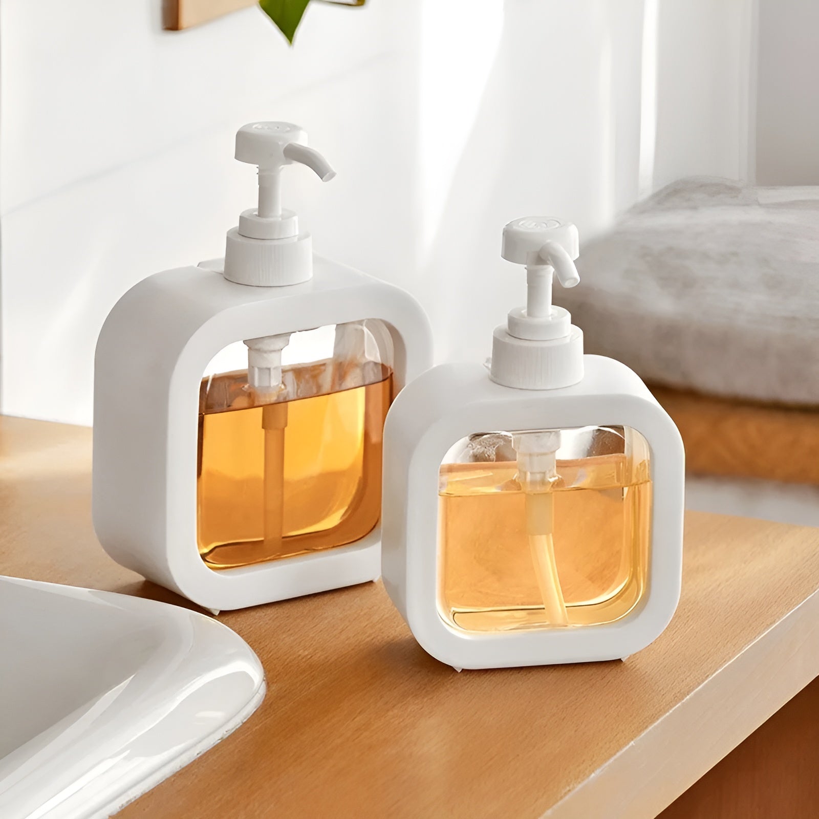 Seifenspender Skandi-Stil – Minimalistische Eleganz für Bad & Küche - Nachfüllbare Flasche