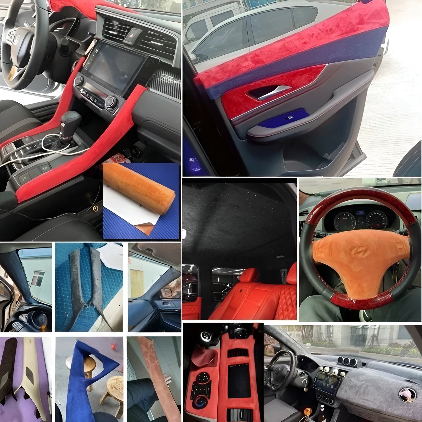 Selbstklebender Auto-Veloursstoff – Weich und Hochwertig | Ideal für Innenraum Verkleidung und Reparaturen