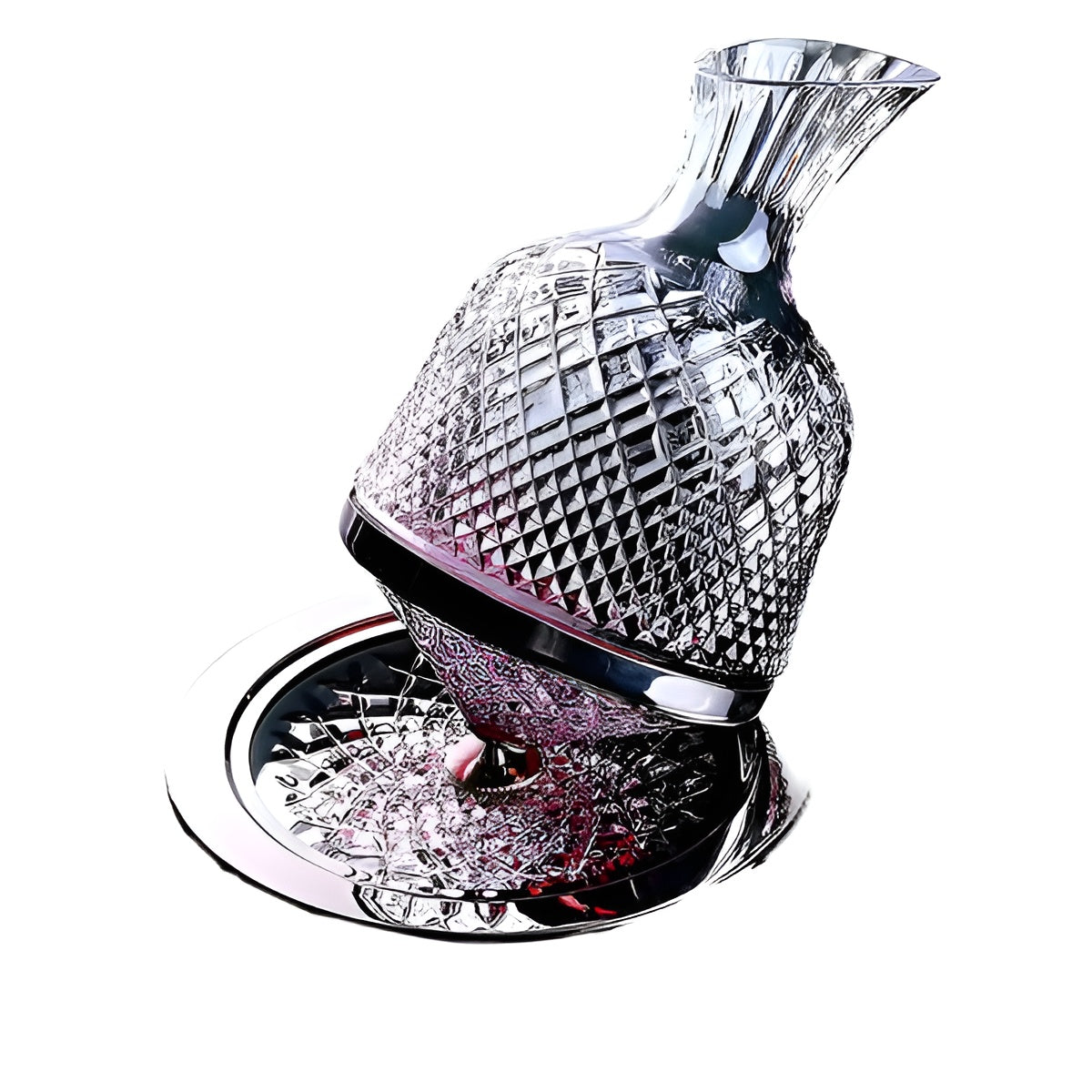 Kristallkaraffe mit Drehfunktion – Elegantes Design | Ideal für Wein & Whisky