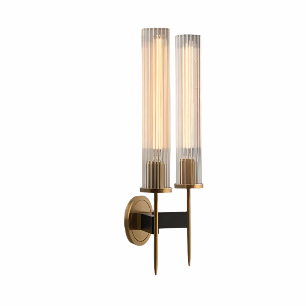 Moderne Wandleuchte – Kupferfinish & Geriffeltes Glas für stilvolle Akzente