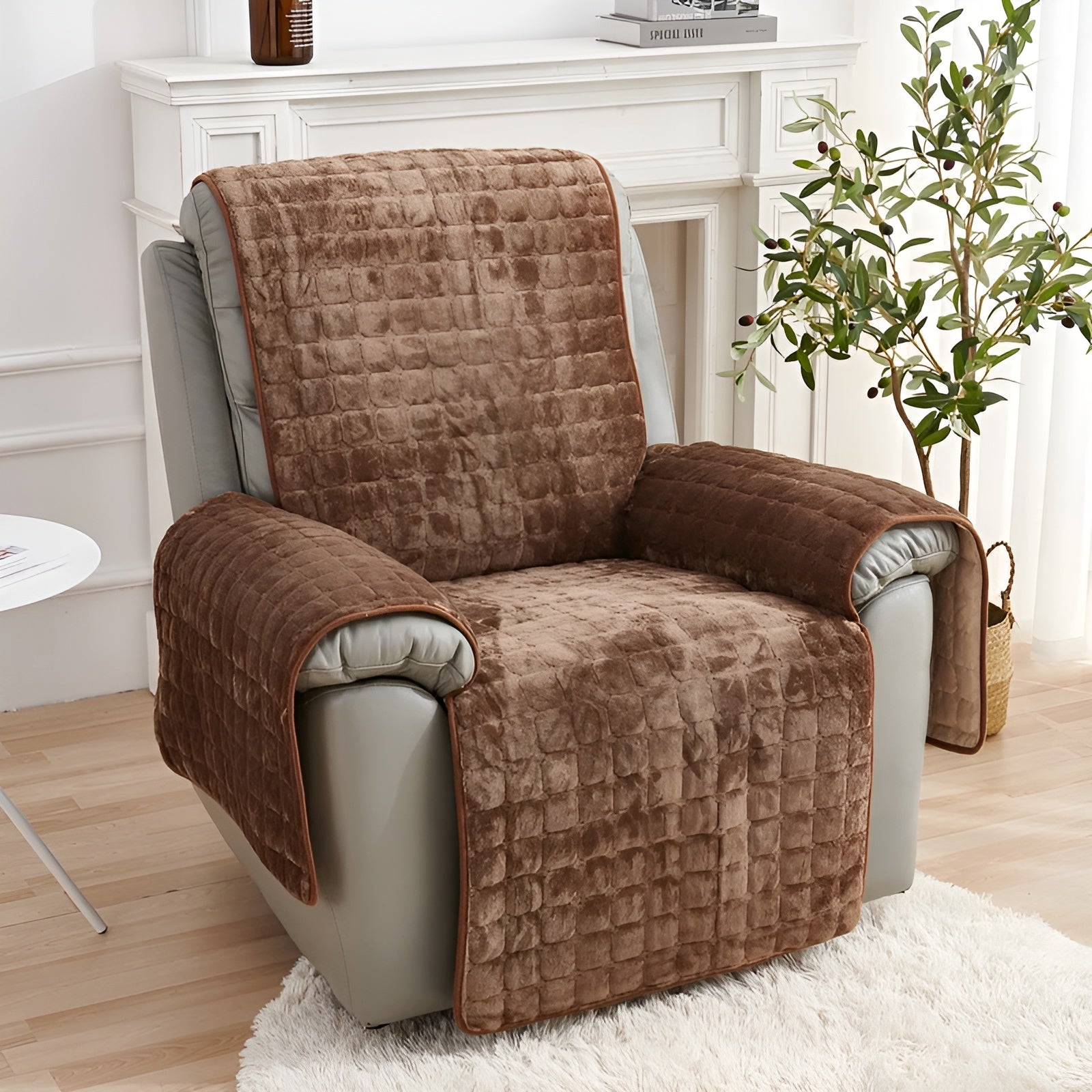 Sesselbezug – Ultraweich und Schützend | Perfekt für Relaxsessel 55x190cm - Braun - Sesselbezug