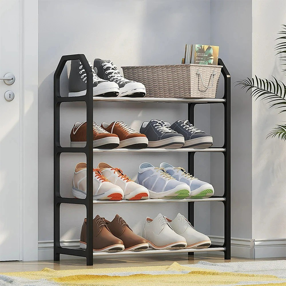 ShoeHaven Rack – Multifunktionaler 4-stufiger Schuh-Organizer - Schwarz - Wohnzubehör