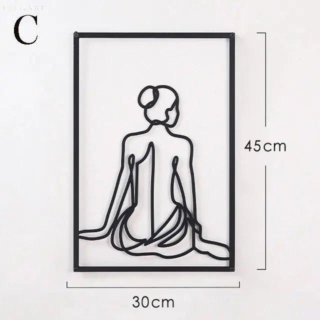 Silhouette - Nordische Wandkunst aus Metall - C - Wanddekoration