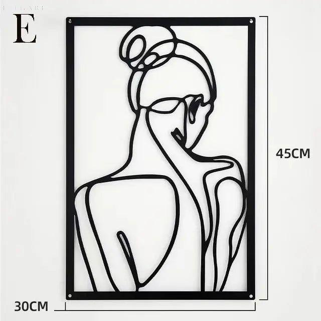 Silhouette - Nordische Wandkunst aus Metall - E - Wanddekoration