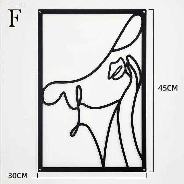 Silhouette - Nordische Wandkunst aus Metall - F - Wanddekoration