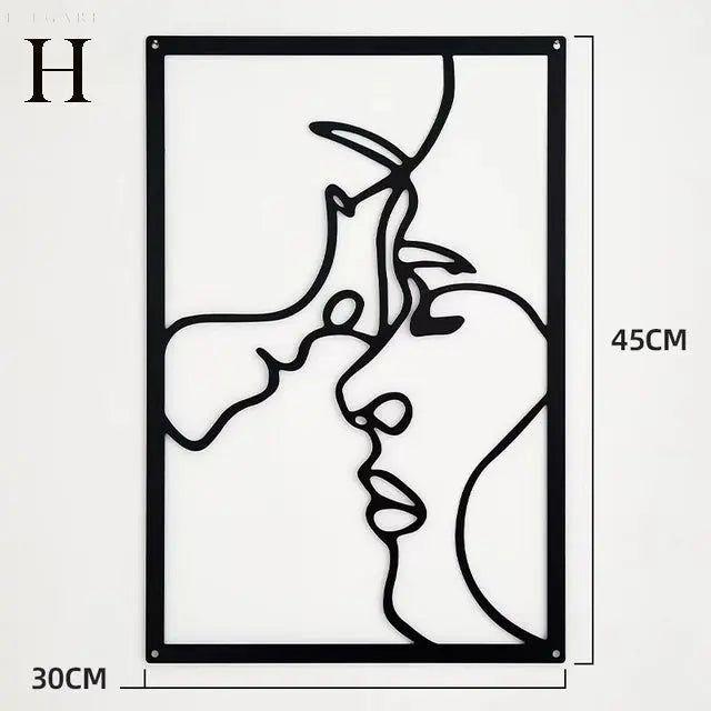 Silhouette - Nordische Wandkunst aus Metall - H - Wanddekoration