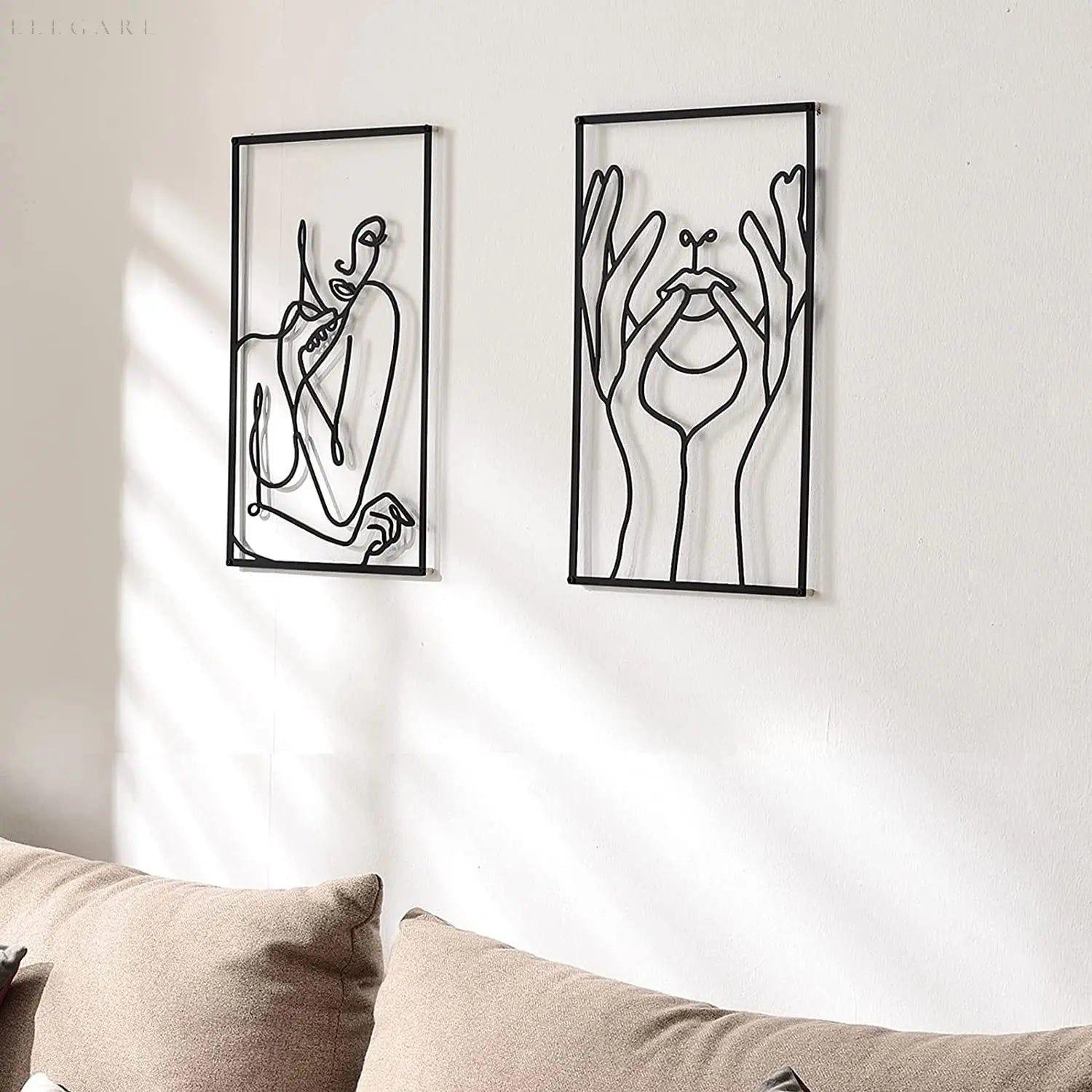 Silhouette - Nordische Wandkunst aus Metall - Wanddekoration
