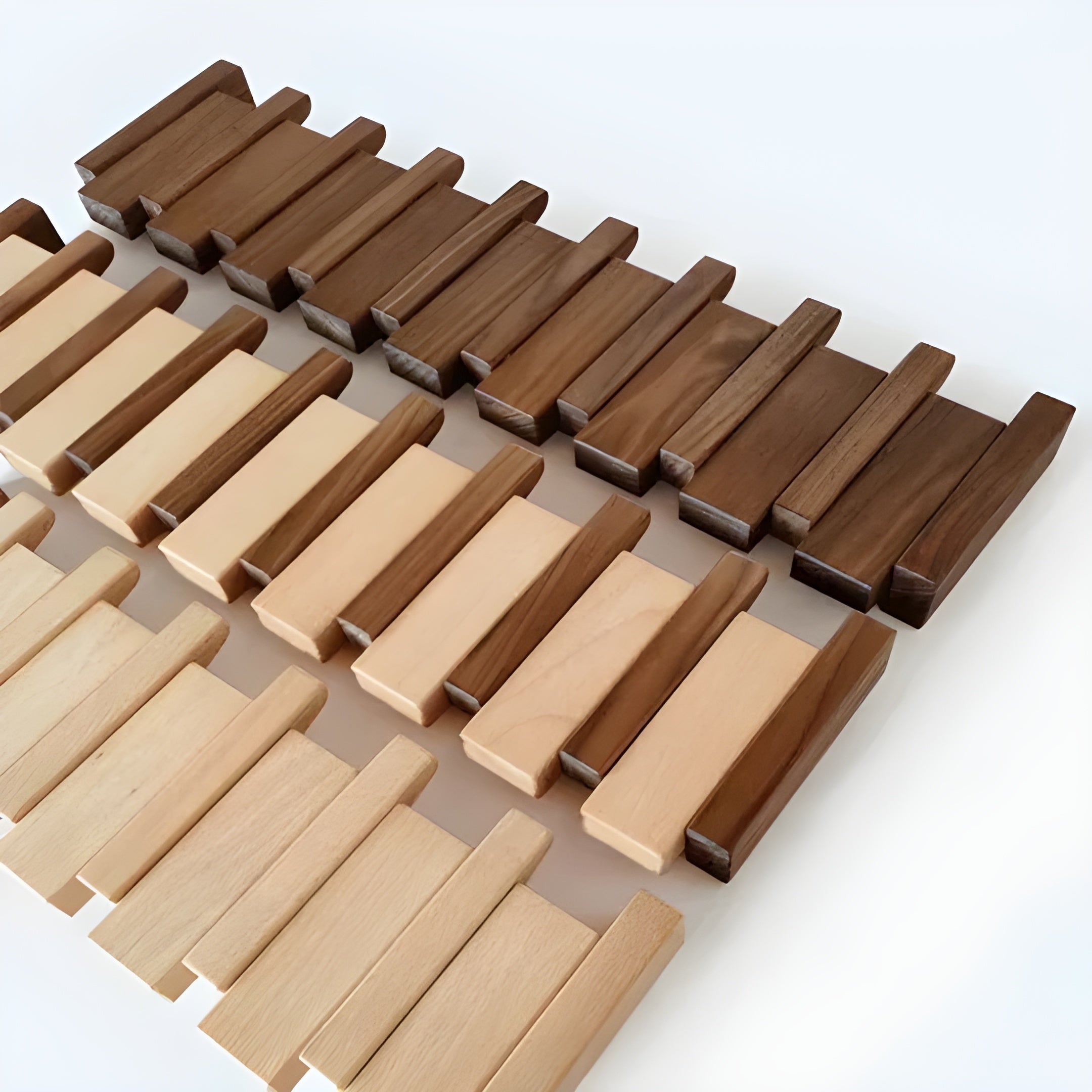 Skanto Elegant Kleiderbügel aus Holz im Klavierdesign – Stilvolles Kleiderständer-Set - Wandhaken