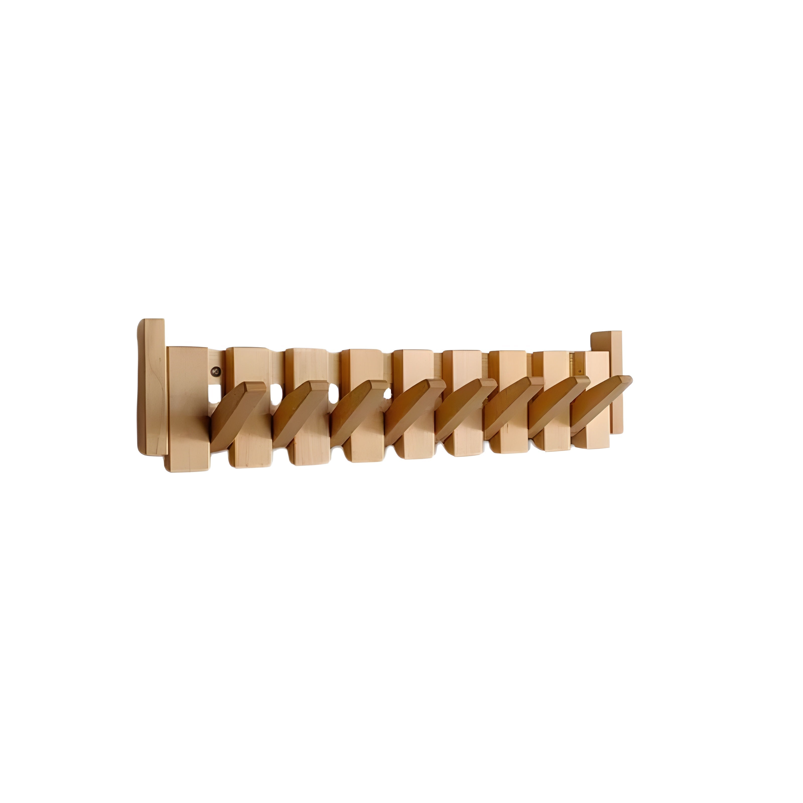 Skanto Elegant Kleiderbügel aus Holz im Klavierdesign – Stilvolles Kleiderständer-Set - Buchenholz / 4 Haken - Wandhaken