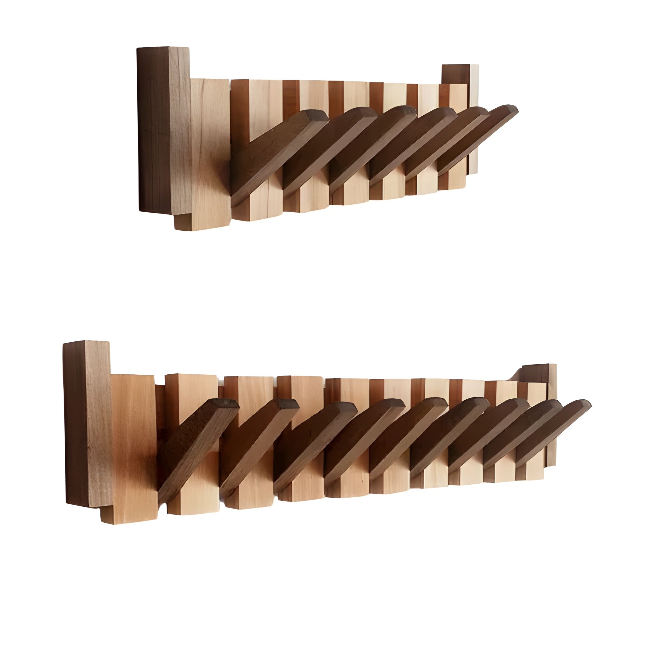Skanto Elegant Kleiderbügel aus Holz im Klavierdesign – Stilvolles Kleiderständer-Set - Wandhaken