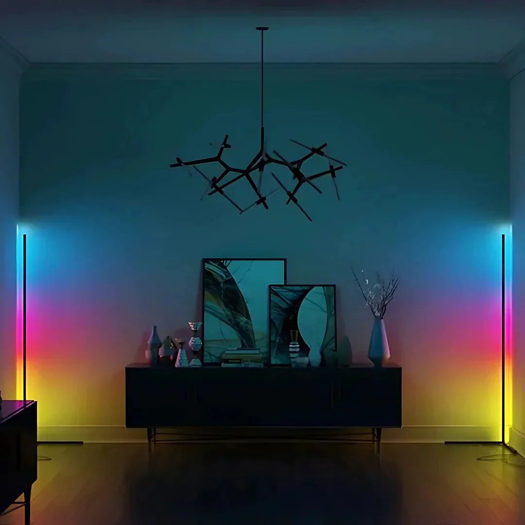 LED-Eck-Stehlampe – Dimmbar mit Fernbedienung | Moderne Beleuchtung für Wohnzimmer & Schlafzimmer