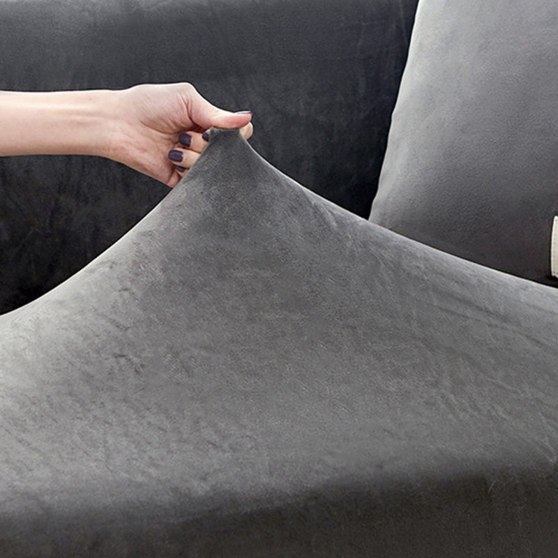 Sofabezug Stretch in Velourlook – einfarbig und elastisch - Sofabezug