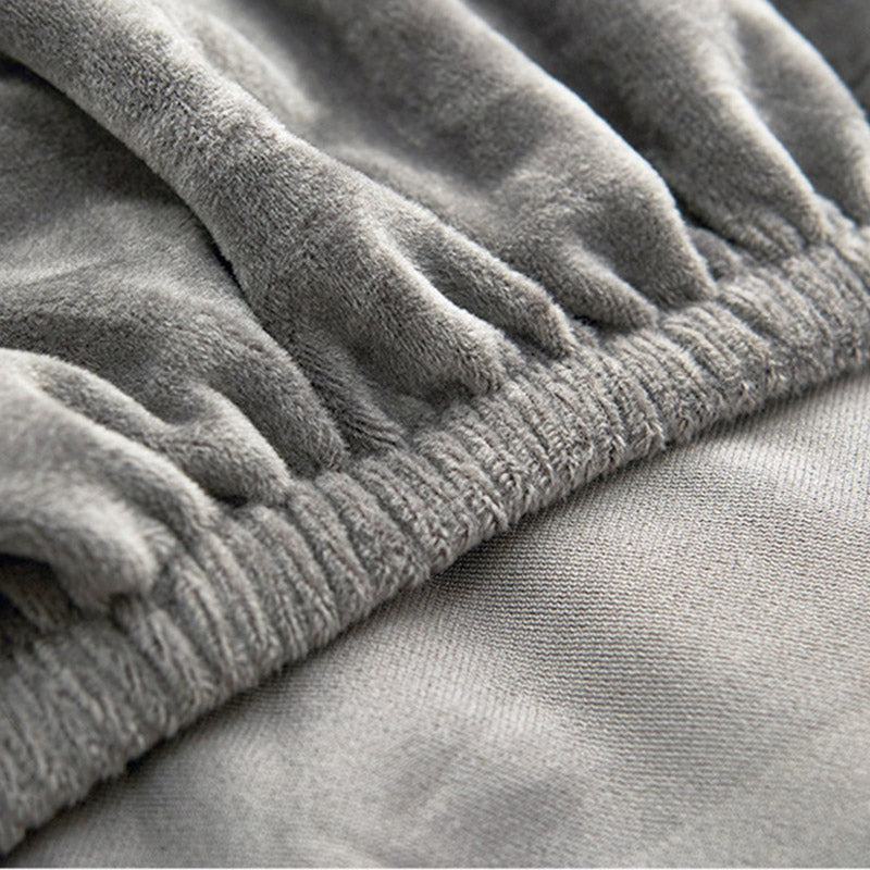Sofabezug Stretch in Velourlook – einfarbig und elastisch - Sofabezug