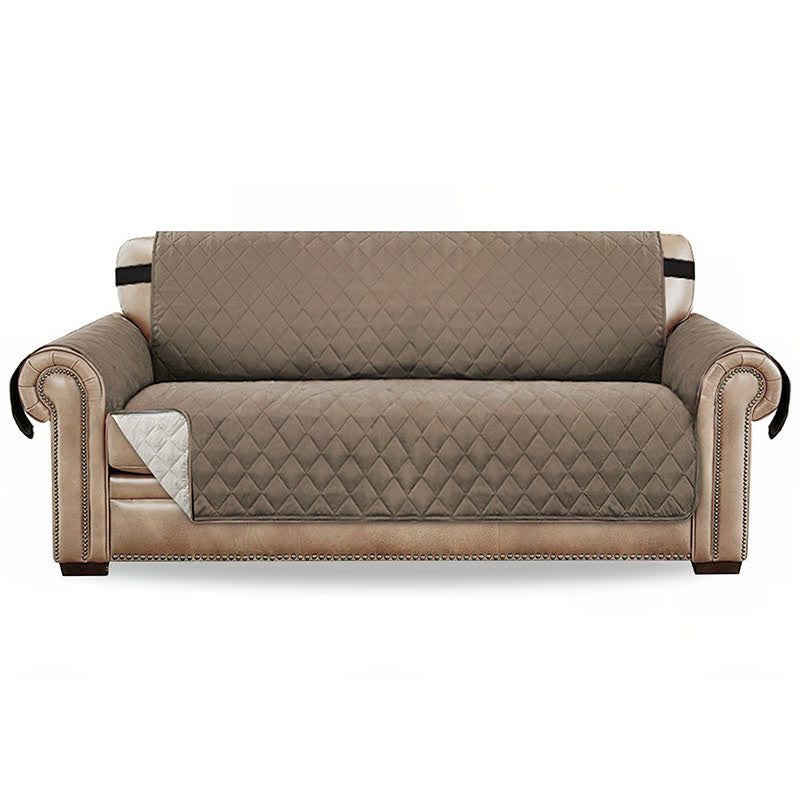 Sofabezug wasserdicht mit Elastikrand – passend für die meisten Sofas - Braun / 1-Sitzer: bis 53 cm Breite - Sofabezug