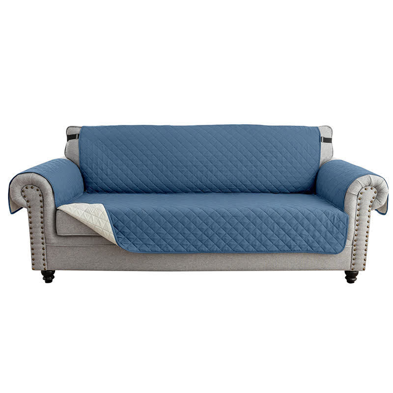 Sofabezug wasserdicht mit Elastikrand – passend für die meisten Sofas - Blau / 1-Sitzer: bis 53 cm Breite - Sofabezug