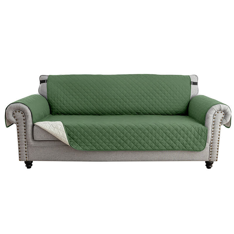 Sofabezug wasserdicht mit Elastikrand – passend für die meisten Sofas - Dunkelgrün / 1-Sitzer: bis 53 cm Breite