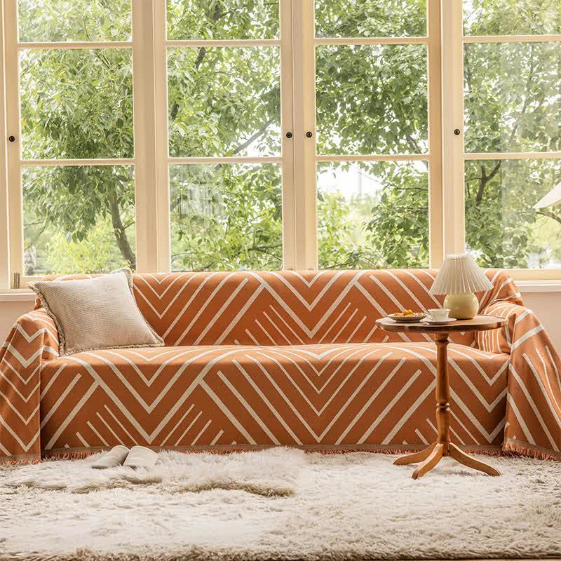 Sofadecke mit Rautenmuster – multifunktionaler Sofaschoner - Sofaschoner