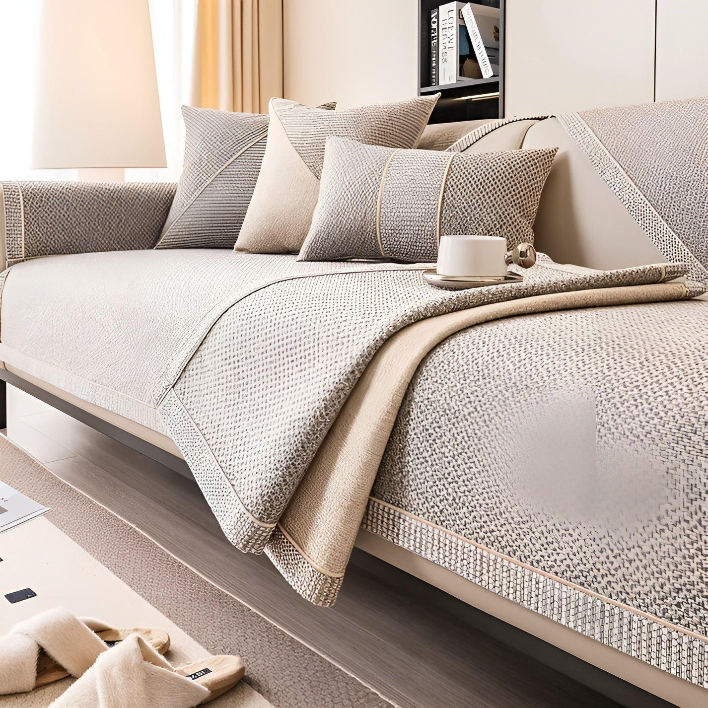 Sofahusse aus Baumwollmischung – Schlicht und Dekorativ | Perfekt für jedes Wohnzimmer - Sofabezug