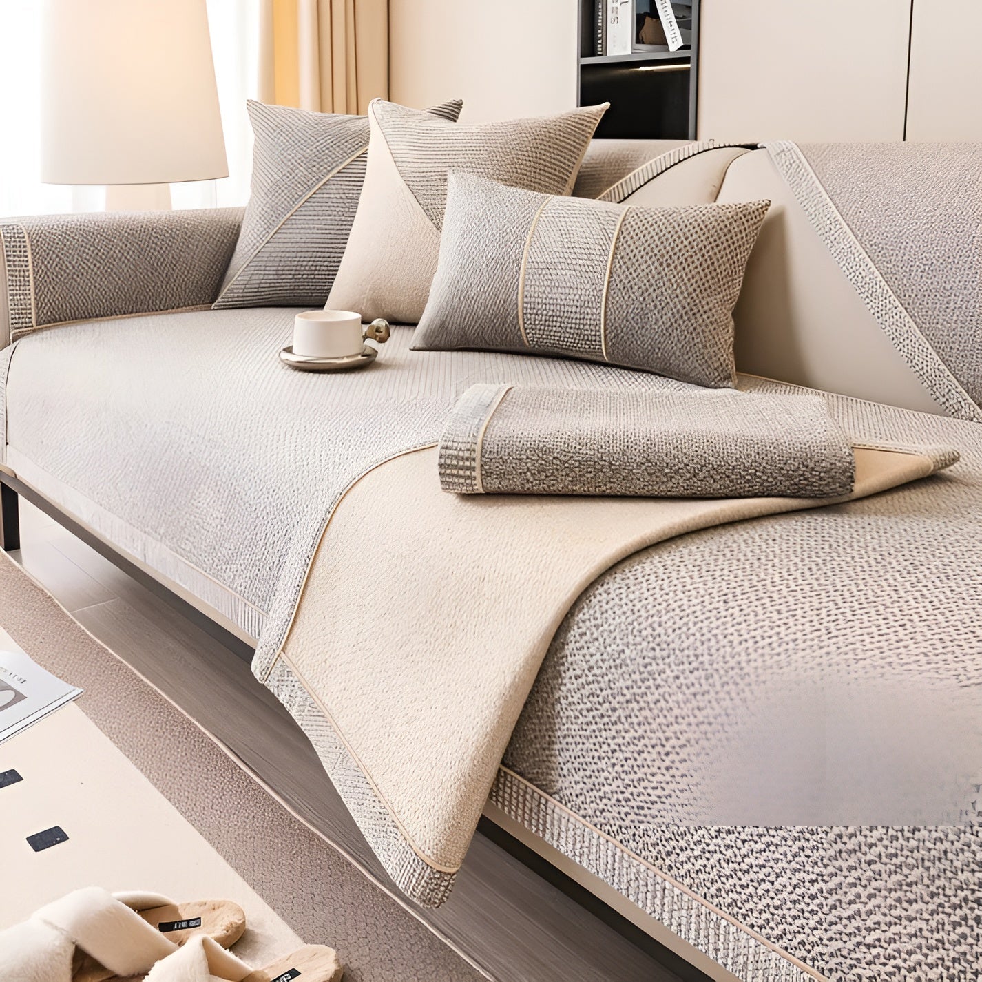 Sofahusse aus Baumwollmischung – Schlicht und Dekorativ | Perfekt für jedes Wohnzimmer - Sofabezug