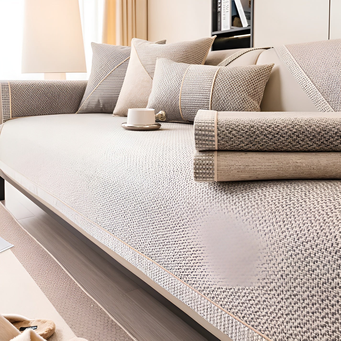 Sofahusse aus Baumwollmischung – Schlicht und Dekorativ | Perfekt für jedes Wohnzimmer - Sofabezug
