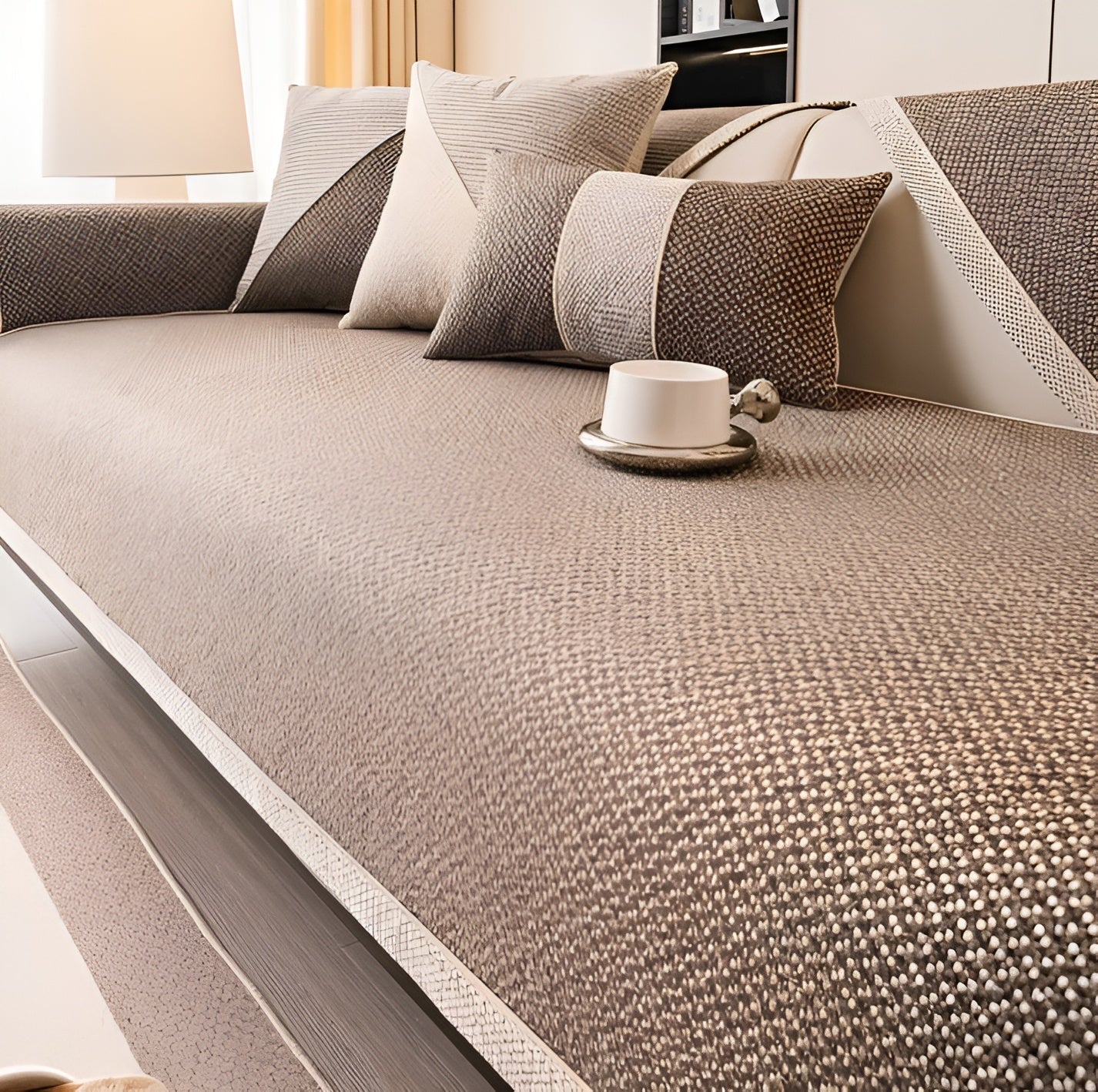 Sofahusse aus Baumwollmischung – Schlicht und Dekorativ | Perfekt für jedes Wohnzimmer - 70x70cm / Braun - Sofabezug