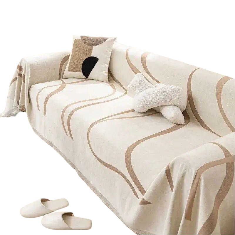 Sofaüberwurf aus Chenille & Baumwolle – Wendbar Weich & Luxuriös - Decke