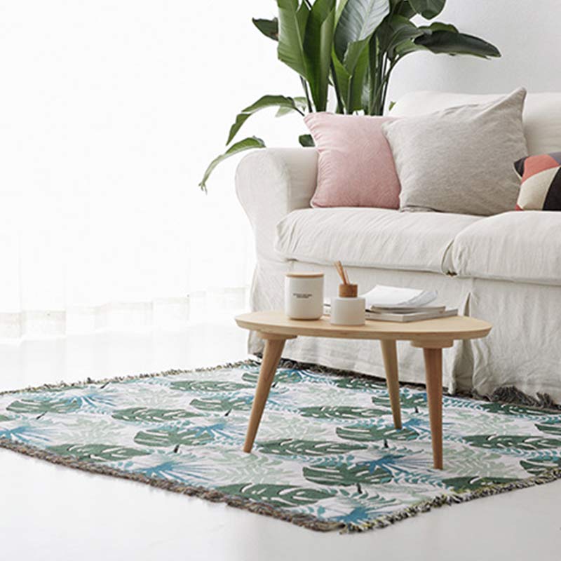 Sofaüberwurf mit Palmenmuster und Fransen – beidseitiges Tagesdecke - Sofaüberwurf