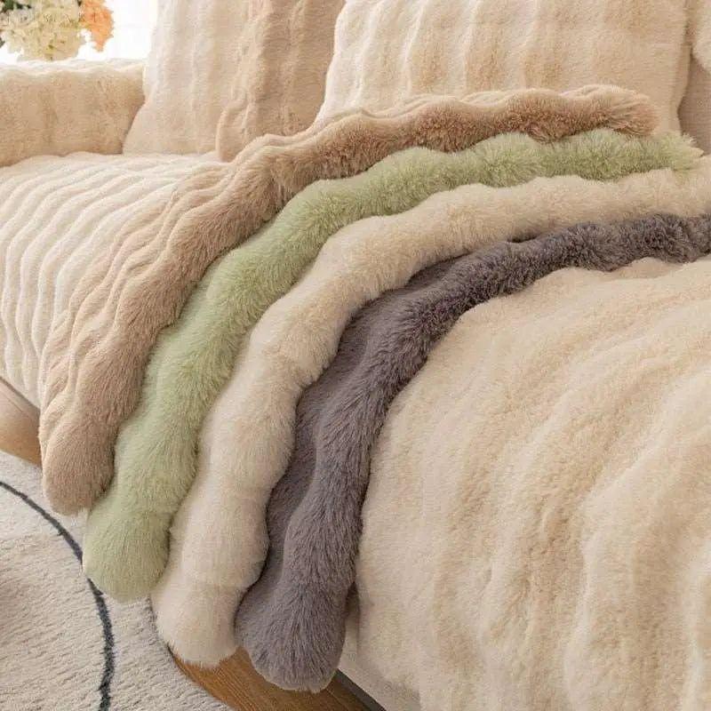 Sofia - Universal Plüsch Sofabezug L Form - Winter Warm Soft - Sofabezug