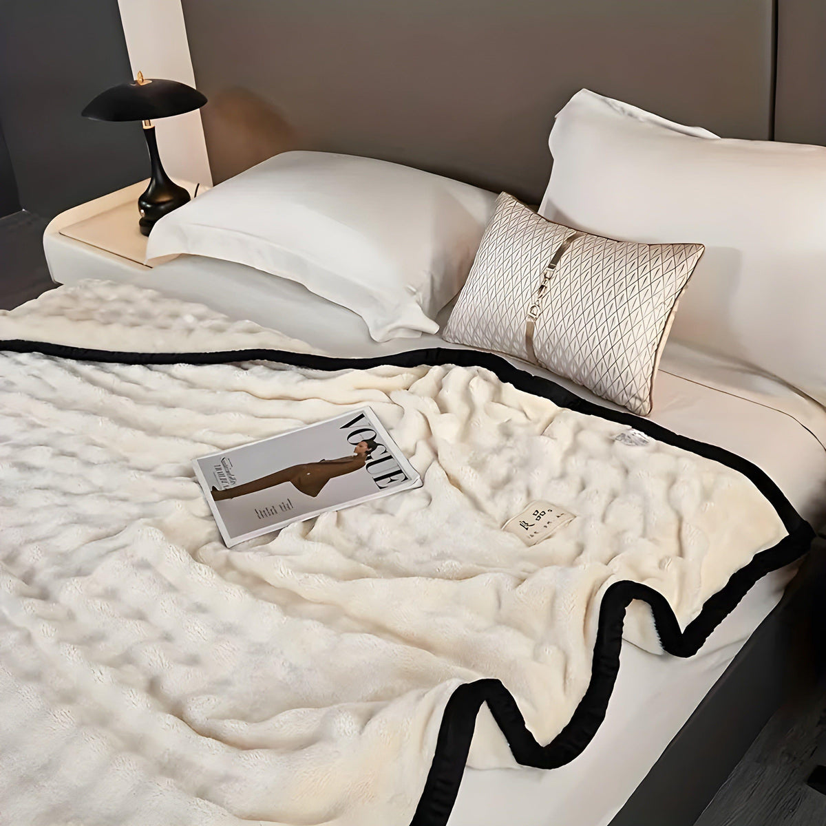 SoftSerenity Bettwäscheset - Luxuriöse aux Kaninchenfell-Plüsch-Decke - Bettwäsche-Set