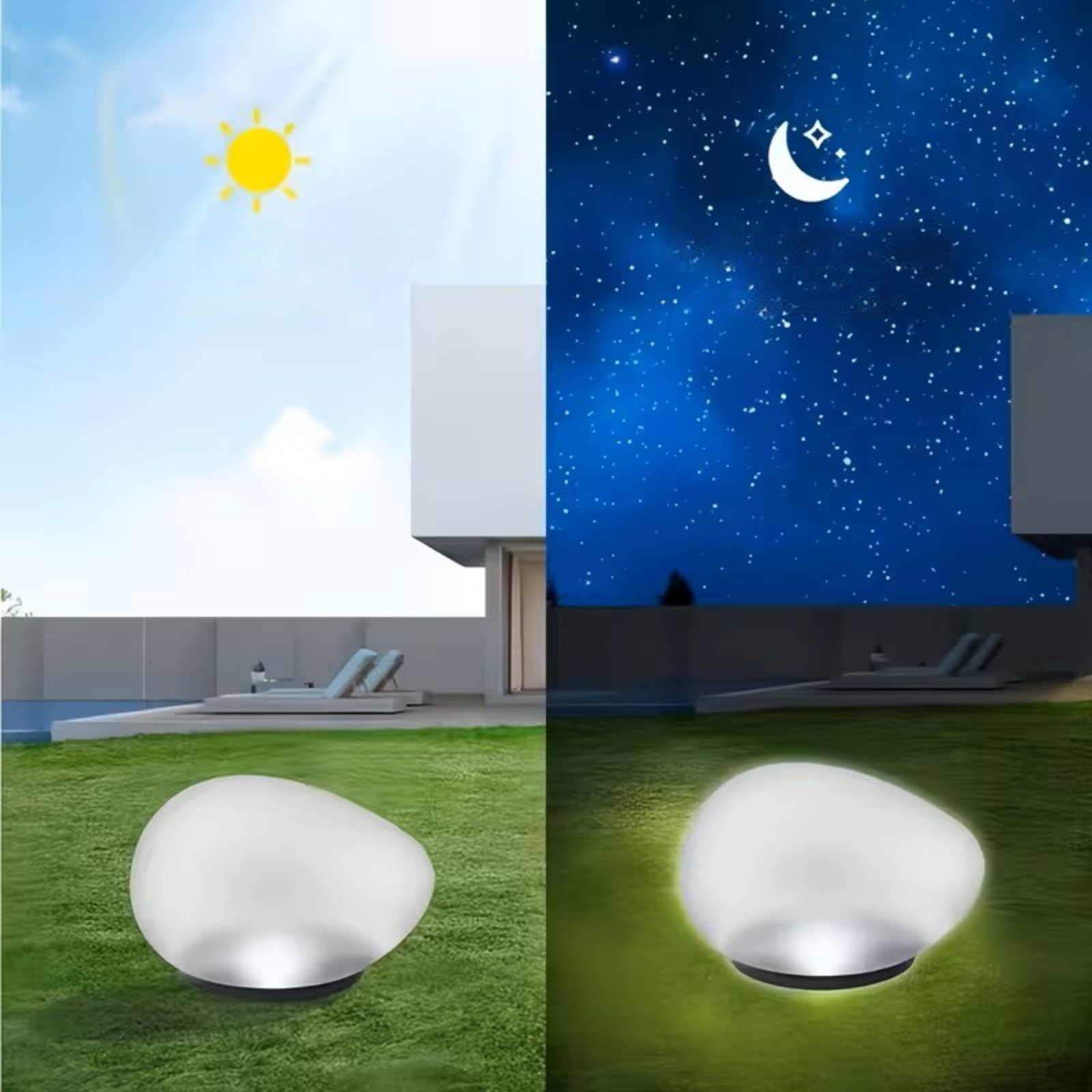 Solar LED Gartensteine – Automatische Außenbeleuchtung in Natürlicher Steinoptik - Lampe