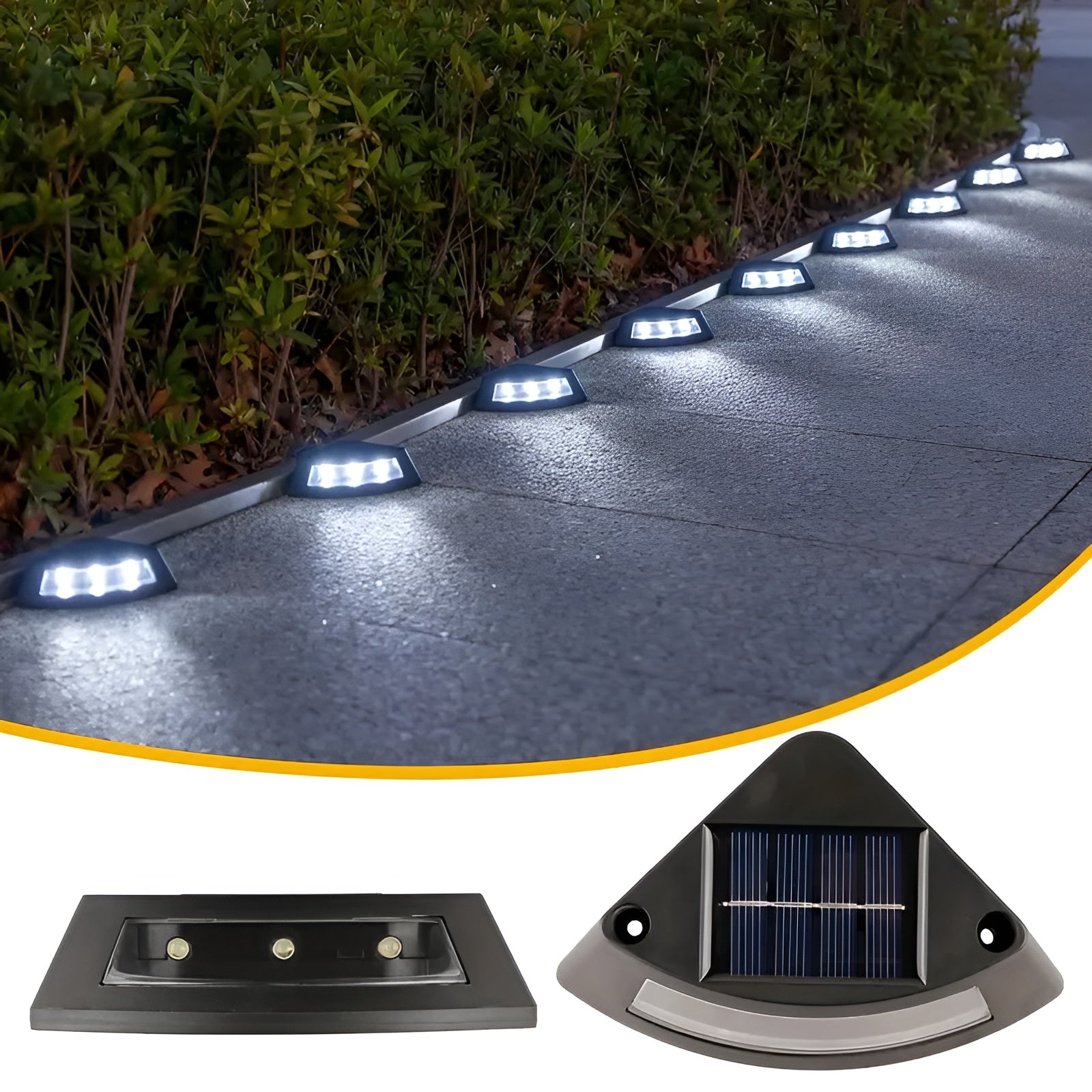 Solar-Treppenleuchten im 4er-Set – Wetterfest | Perfekt für Garten Wege & Außenbereiche - Kaltes Licht - Solarleuchte