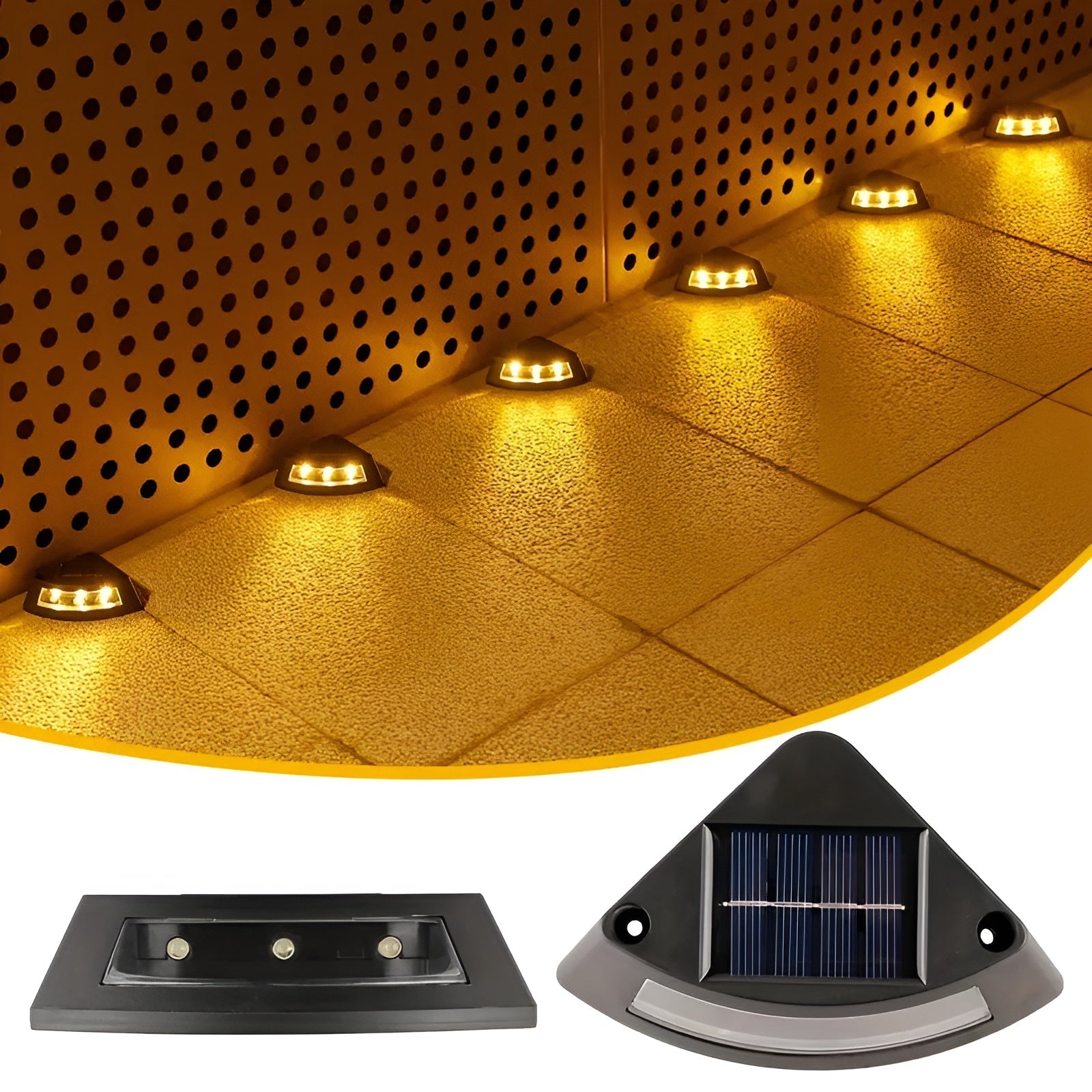 Solar-Treppenleuchten im 4er-Set – Wetterfest | Perfekt für Garten Wege & Außenbereiche - Warmes Licht - Solarleuchte