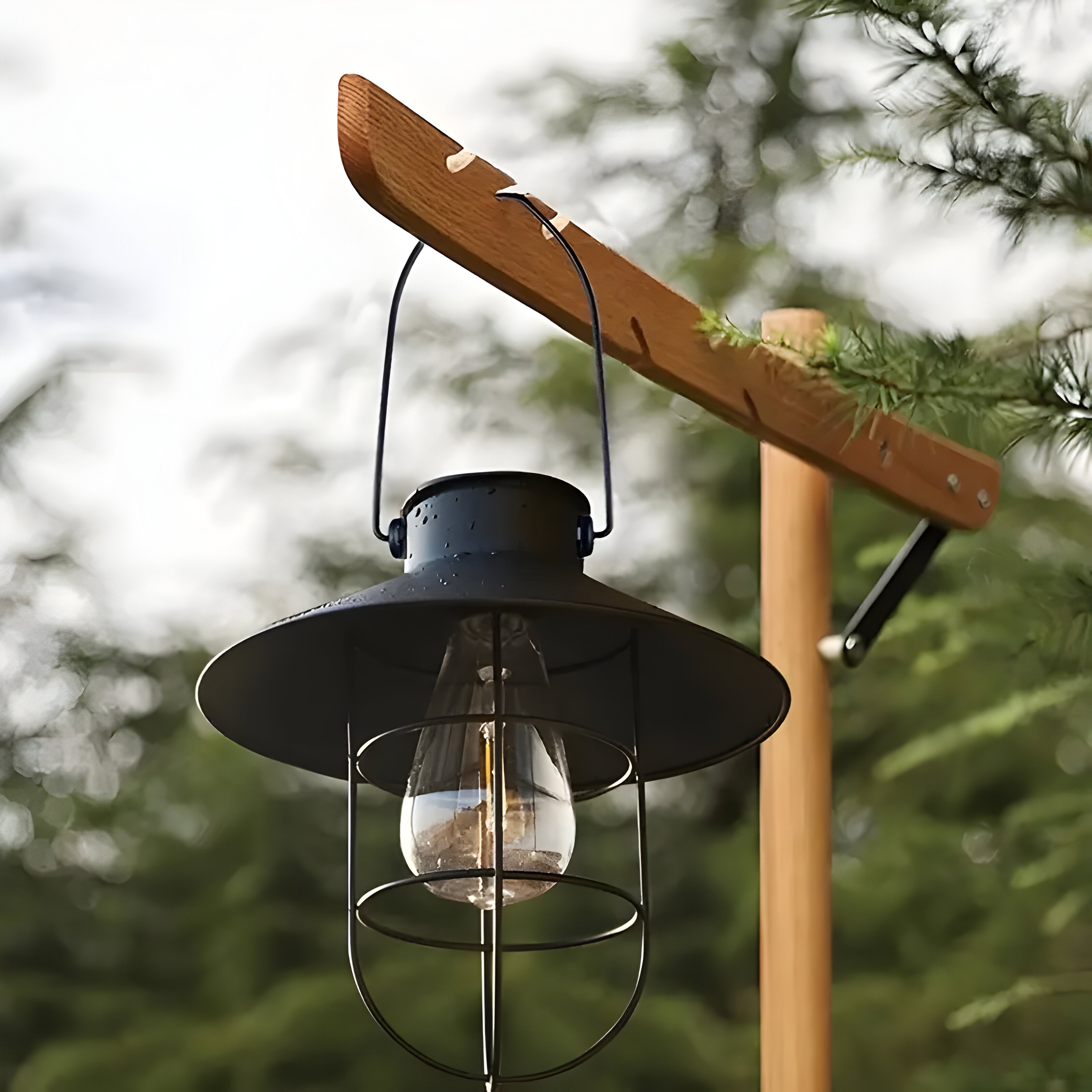 SolarGlow Duo - 2pz Lanterna Vintage Solare da Esterno Nera in Metallo - Luce da Giardino