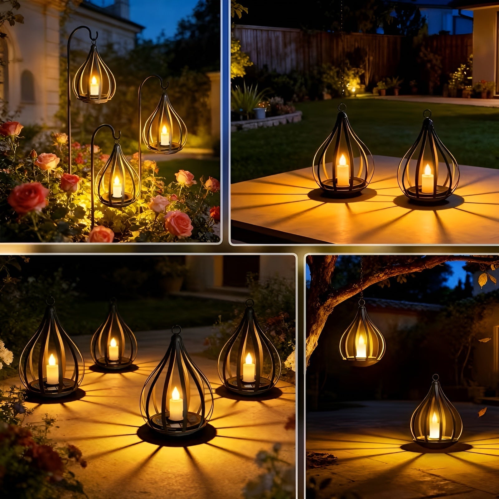 Solarlampe in Tropfenform – Dekorative Gartenbeleuchtung | Wetterfest für Außenbereich - Lampe