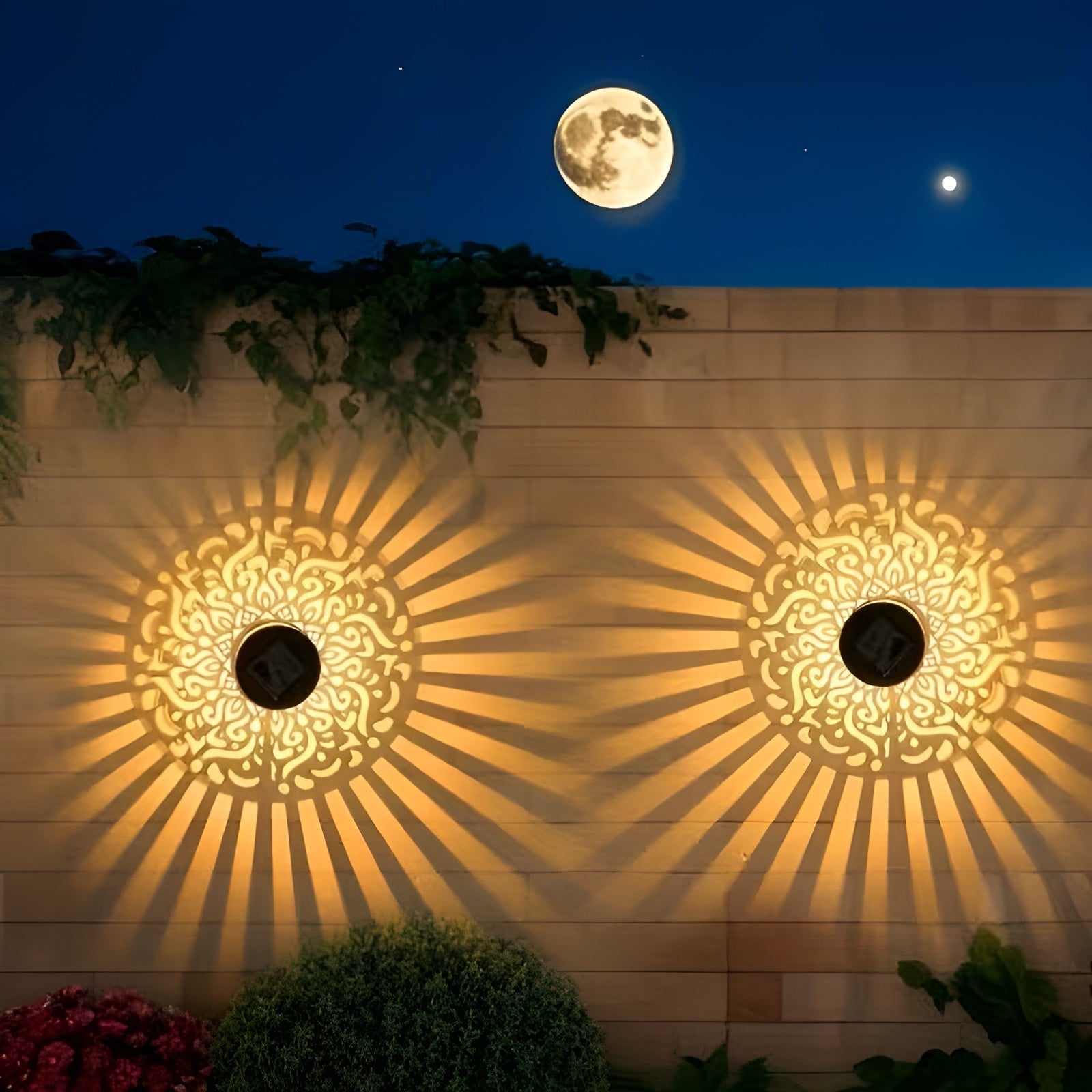 Solarleuchte für Wand und Zaun – Automatisch & Wetterfest | IP65 Außenbeleuchtung für Garten und Terrasse - Lampe