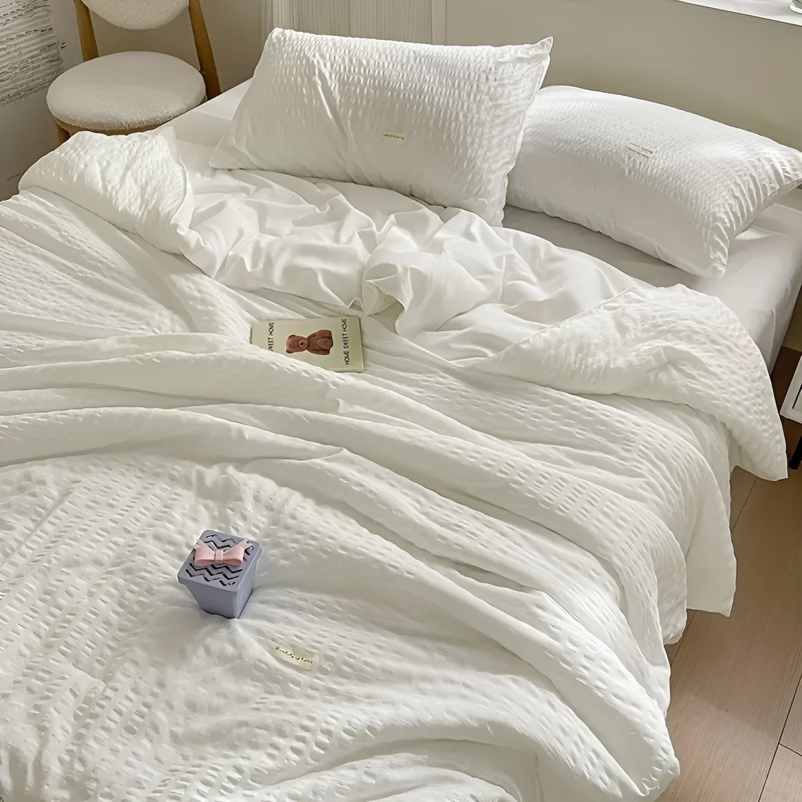 Sommerdecke aus Mesh – Leicht und Atmungsaktiv | Weich & Ideal fürs Schlafzimmer - 150cm*200cm / Weiß - Sommerdecke