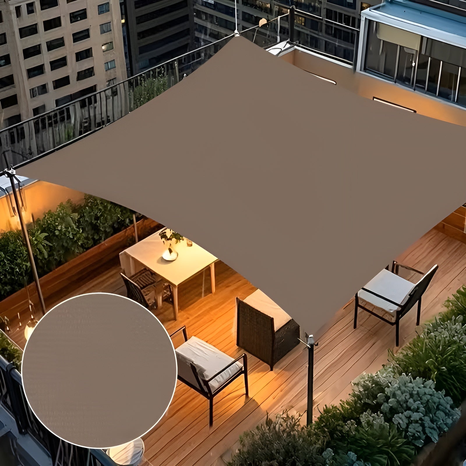 Sonnensegel mit UV-Schutz – Mit 4 Befestigungspunkten für Terrassen Pools und Gärten inklusive Spannseile - Sonnenschirm